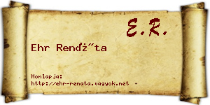 Ehr Renáta névjegykártya